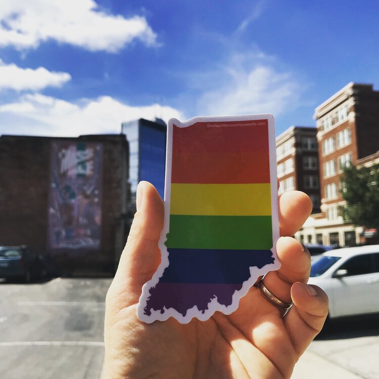 SA Rainbow Indiana Bumper Sticker