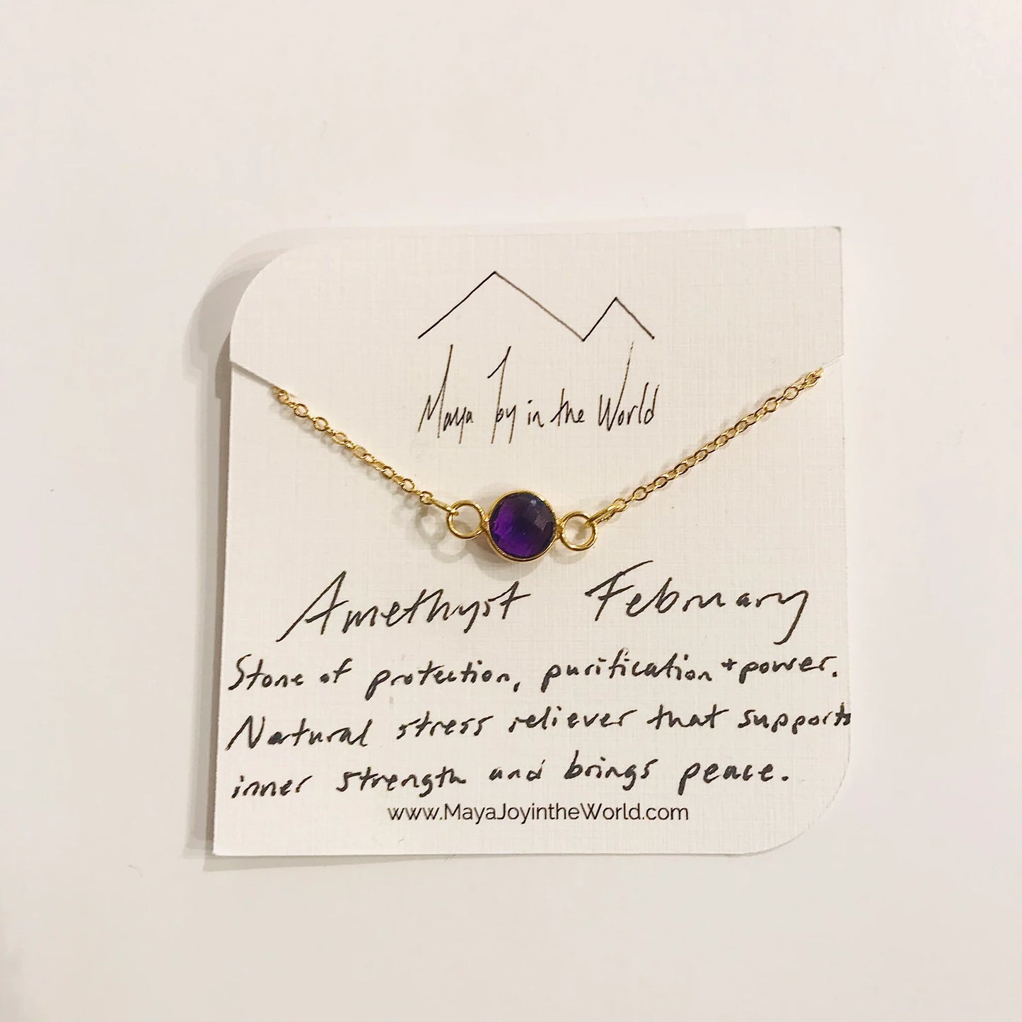 Birthstone Necklaces by Maya Joy in the World