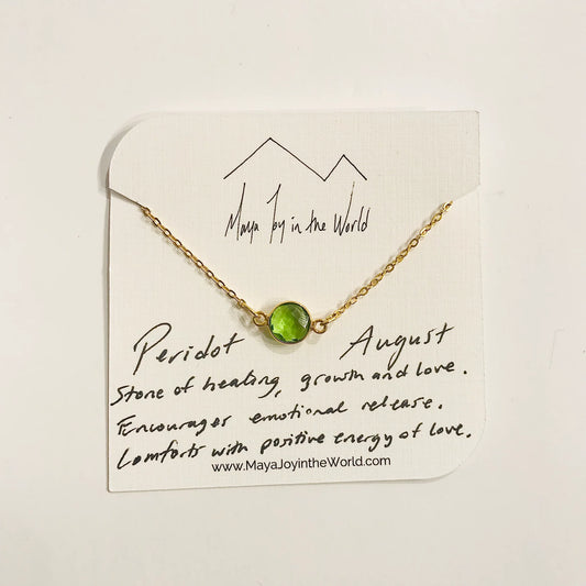 Birthstone Necklaces by Maya Joy in the World