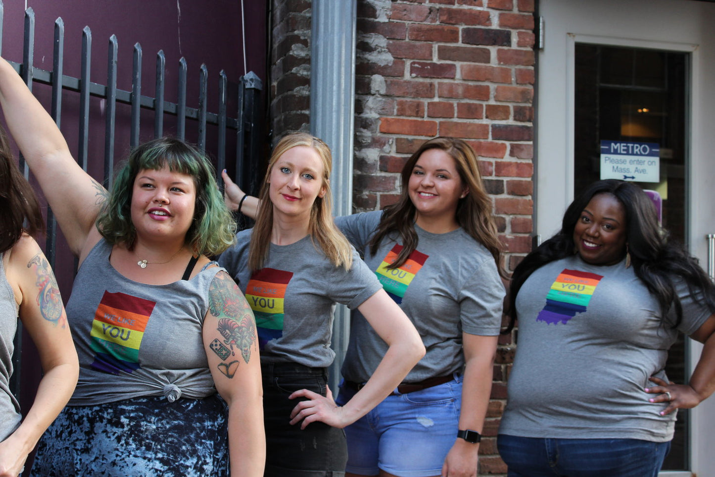 SA We Like You Here Indiana Rainbow t-shirt