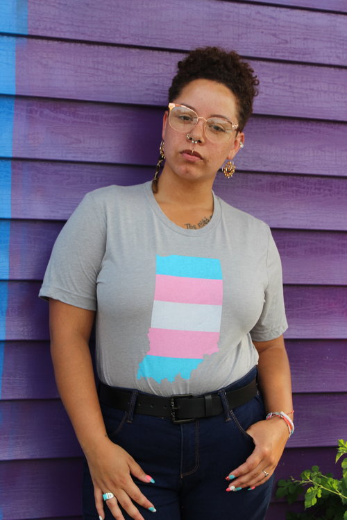SA T Shirt Transgender Pride Flag Blue/white/pink