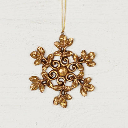CC Polyresin Golden Snowflake Ornament 4.5"