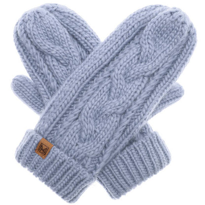 CC Winter Gloves Cable Knit Mittens with Fleece Lined
