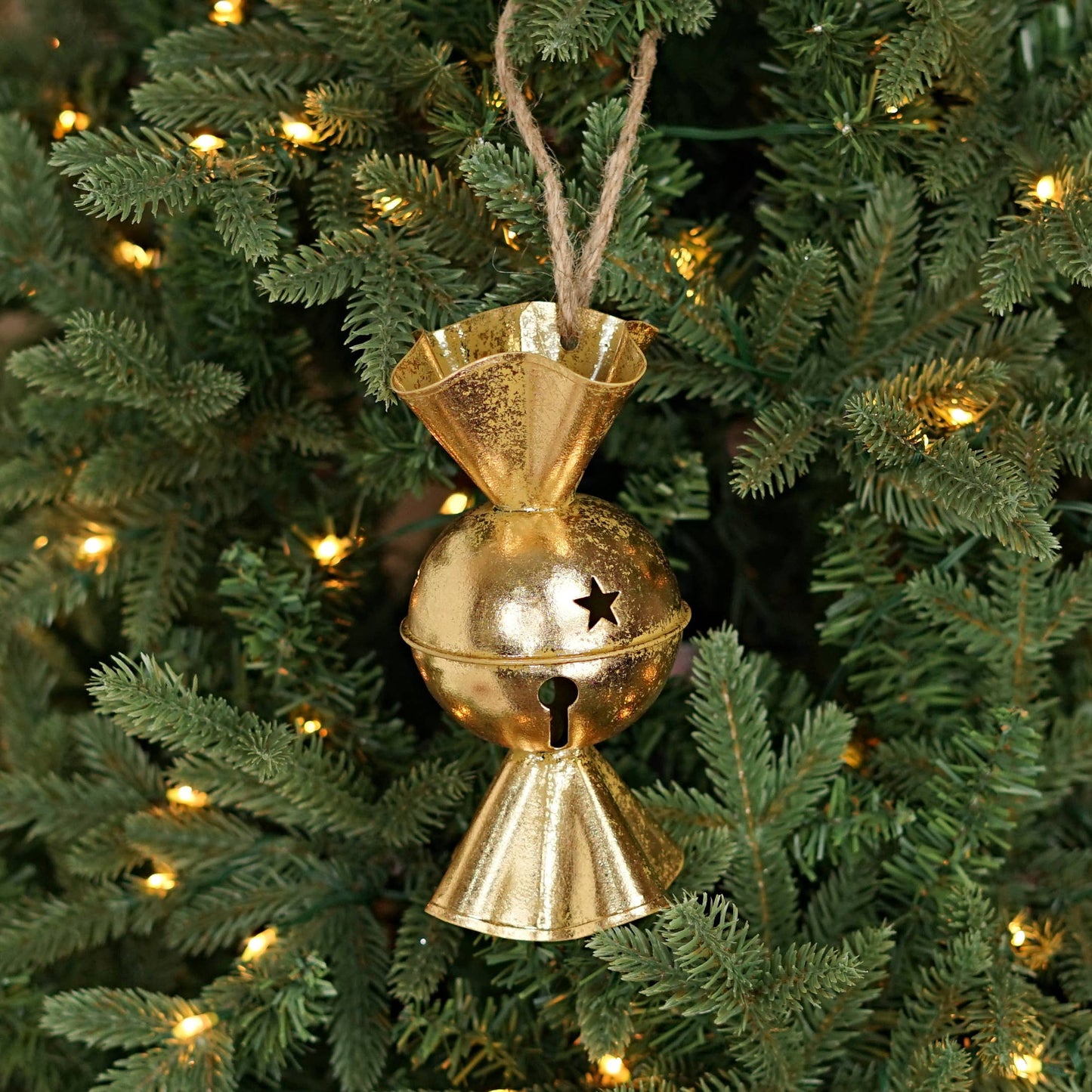 CC Dazzling Gold Metal 3D Holiday Candy Ornament-6.5Lx3