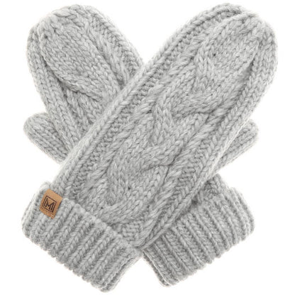 CC Winter Gloves Cable Knit Mittens with Fleece Lined