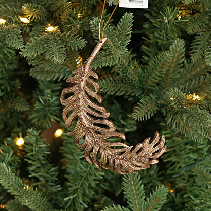 CC Polyresin Bronze Feather Ornament- 5" x 3"