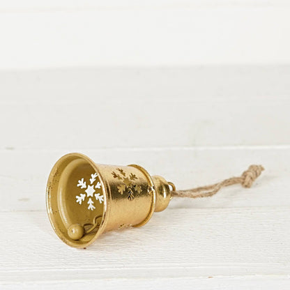 CC Dazzling Gold Metal Jingle Bell w. Snowflake Cut-off