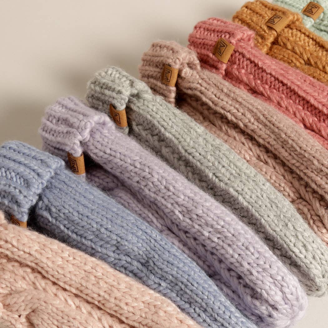 CC Winter Gloves Cable Knit Mittens with Fleece Lined