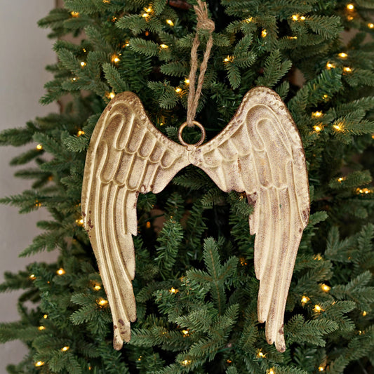 CC Distressed Metal Angel Wings-11Lx13W-Antique Gold-0/