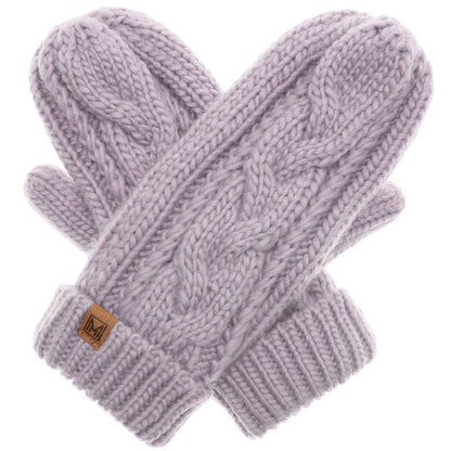 CC Winter Gloves Cable Knit Mittens with Fleece Lined