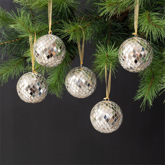 CC Mirrored Mosaic Ball Ornament, Sm (PK/12)