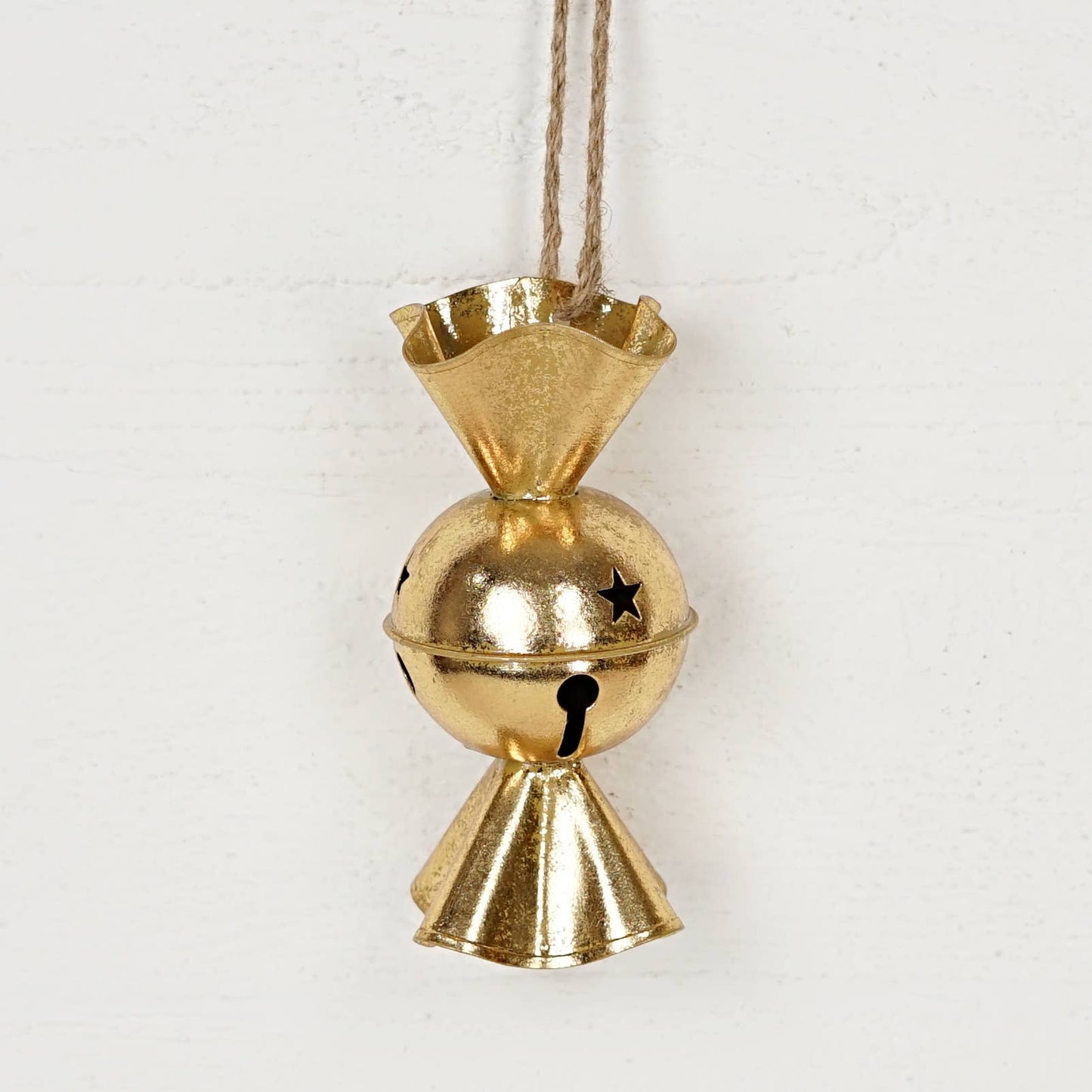 CC Dazzling Gold Metal 3D Holiday Candy Ornament-6.5Lx3