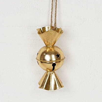 CC Dazzling Gold Metal 3D Holiday Candy Ornament-6.5Lx3
