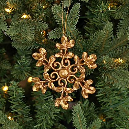 CC Polyresin Golden Snowflake Ornament 4.5"