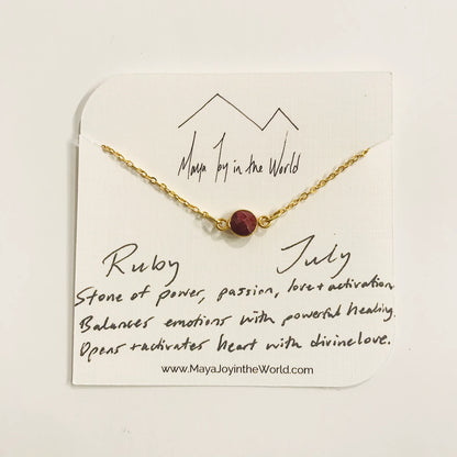 Birthstone Necklaces by Maya Joy in the World